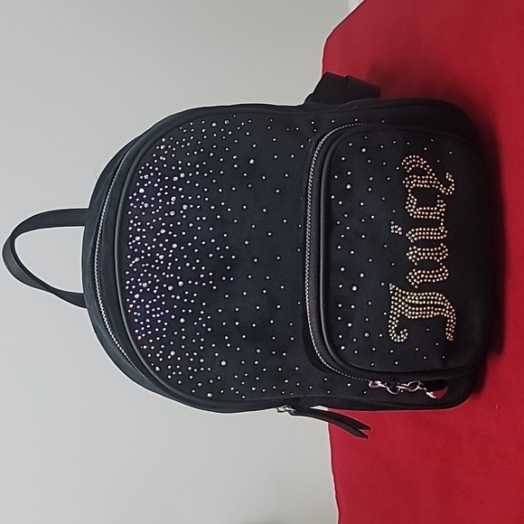 Glamorous Juicy Couture Black Rhinestone Backpack - New Without Tags - Picture 3 of 12